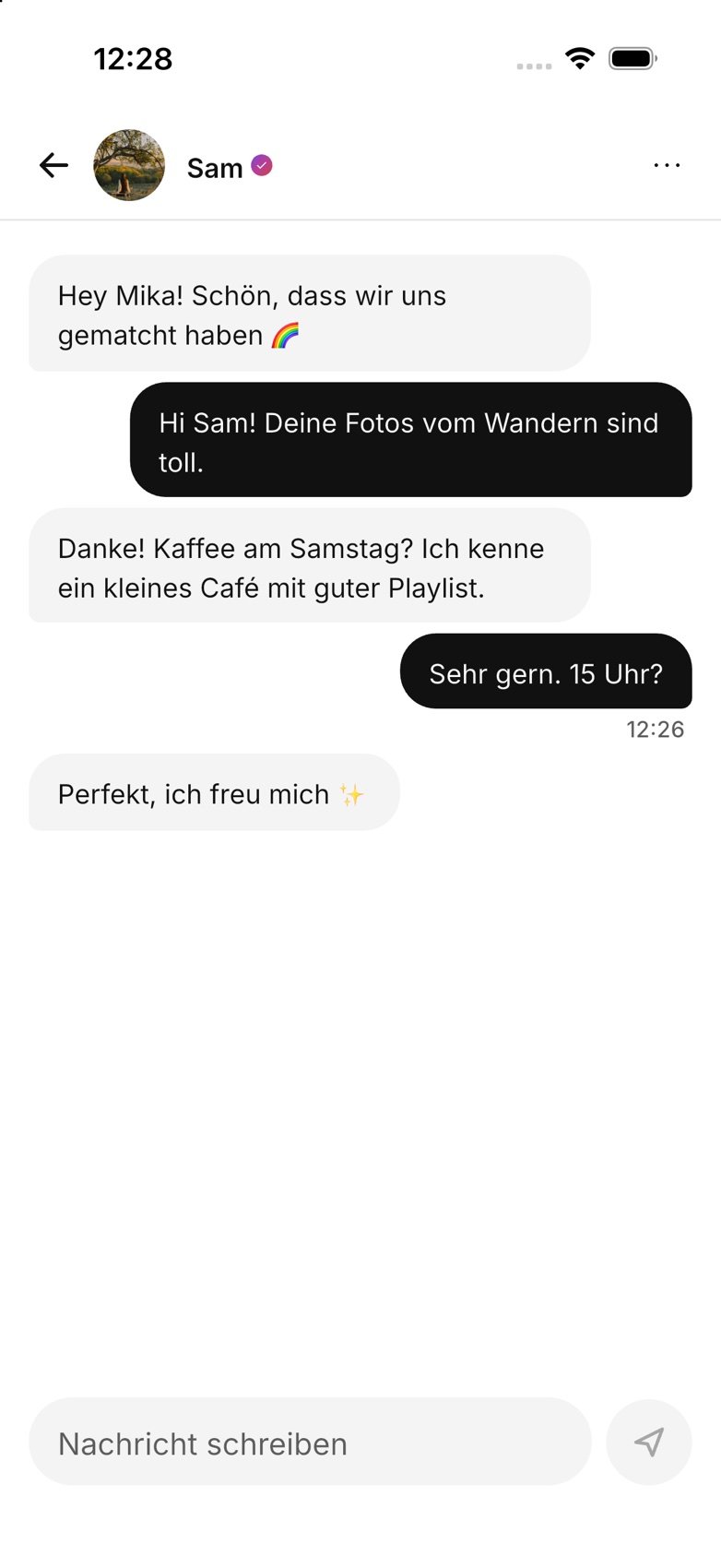 Chat mit einem Match
